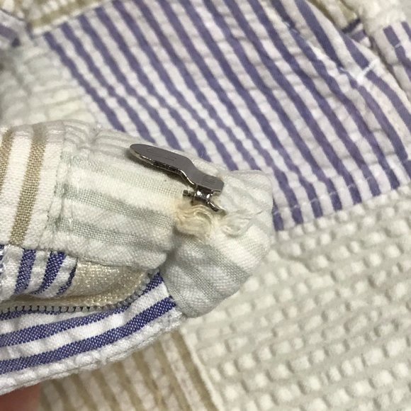 Berle 100% Cotton Seersucker Patchwork Shorts Men's Size 38R Striped Flat‎ Front - Picture 6 of 10